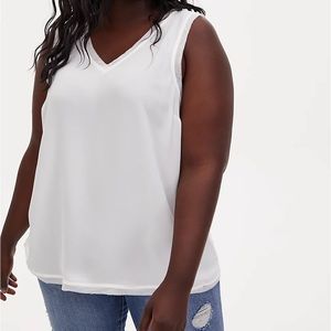 Torrid White Georgette Raw Chiffon 1X Tank